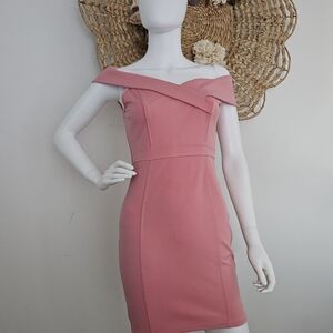 Elegant Pink Off-Shoulder Dress